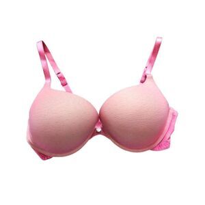DKNY Women's Baby Pink Adjustable Straps T-Shirt Bra Size 36C